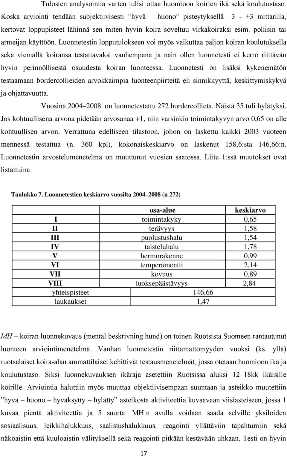 Luonnetestin lopputulokseen voi myös vaikuttaa paljon koiran koulutuksella sekä viemällä koiransa testattavaksi vanhempana ja näin ollen luonnetesti ei kerro riittävän hyvin perinnöllisestä osuudesta