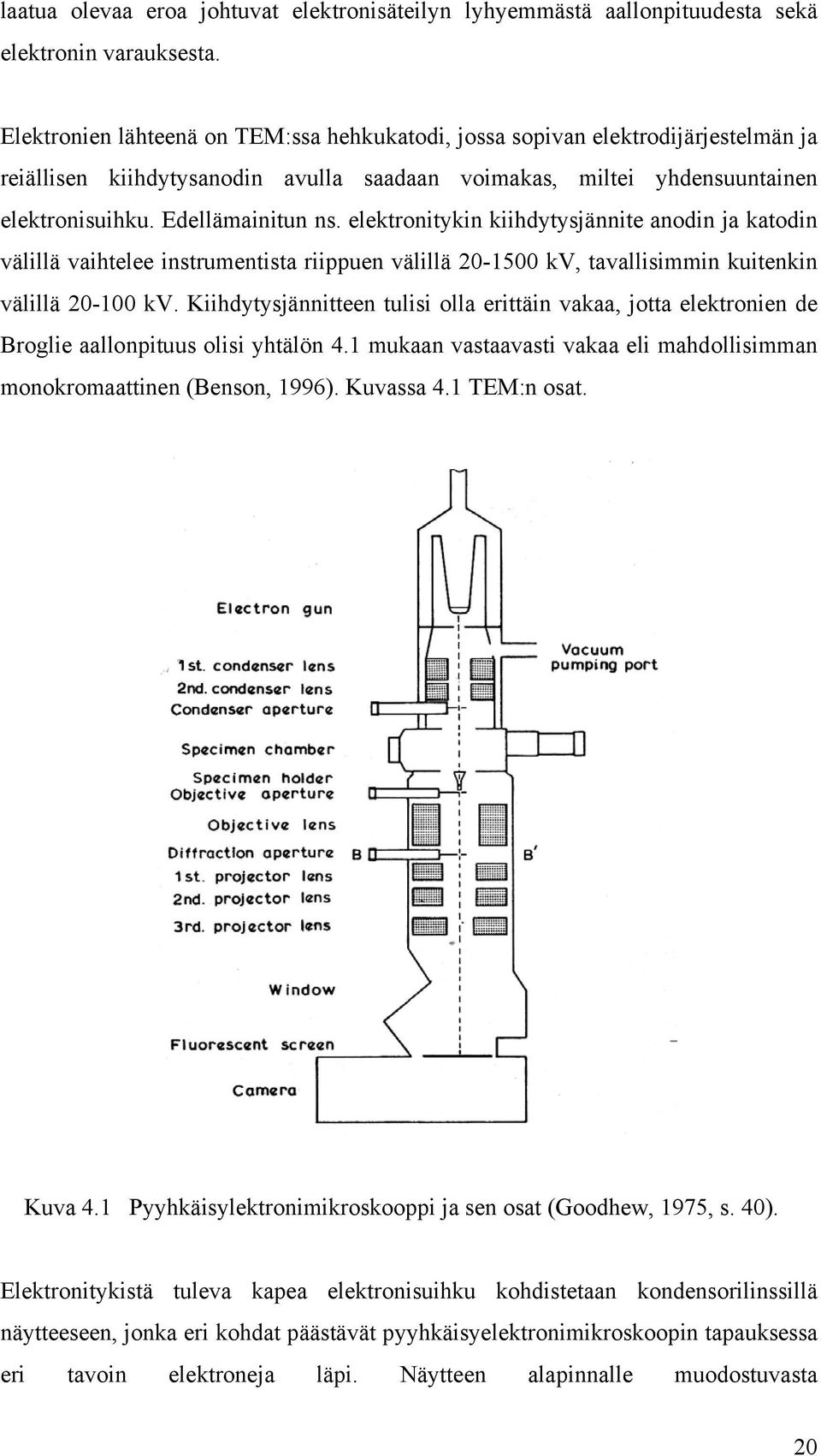 elektronitykin kiihdytysjännite anodin ja katodin välillä vaihtelee instrumentista riippuen välillä 20-1500 kv, tavallisimmin kuitenkin välillä 20-100 kv.