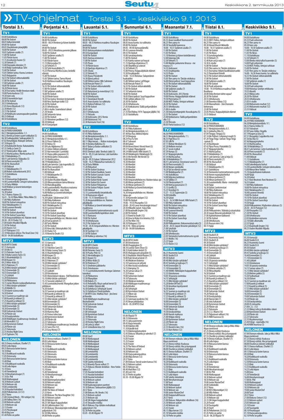 00 Yle Uutiset 15.05 Tähtien tarina: Hannu Leminen 16.05 Keijupuisto 16.55 Yle Uutiset viittomakielellä 17.00 Yle Uutiset 17.08 Sydämen asialla (7) 18.00 Yle Uutiset 18.20 Päivän kasvo 18.