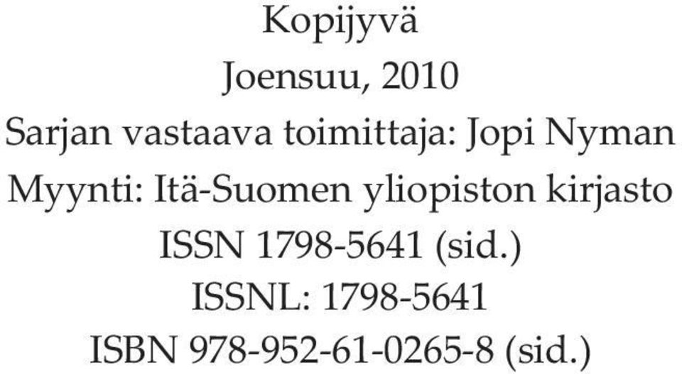 Myynti:ItäSuomenyliopistonkirjasto