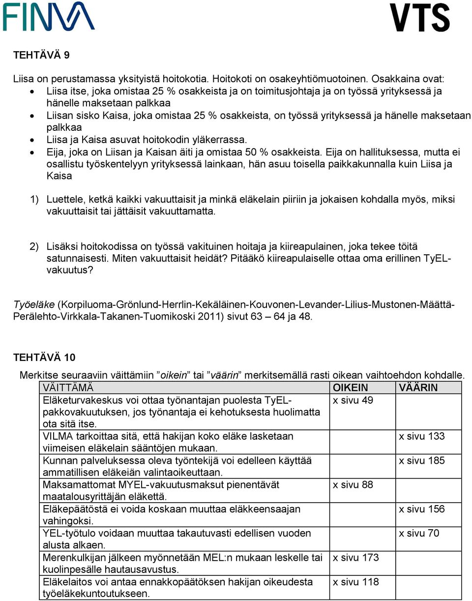 yrityksessä ja hänelle maksetaan palkkaa Liisa ja Kaisa asuvat hoitokodin yläkerrassa. Eija, joka on Liisan ja Kaisan äiti ja omistaa 50 % osakkeista.