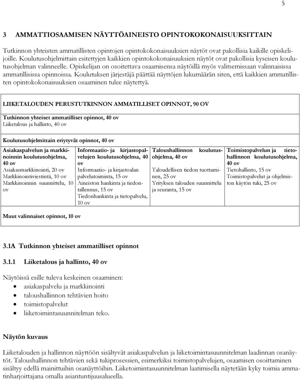 Opiskelijan on osoitettava osaamisensa näytöillä myös valitsemissaan valinnaisissa ammatillisissa opinnoissa.