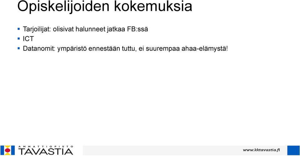 jatkaa FB:ssä ICT Datanomit: