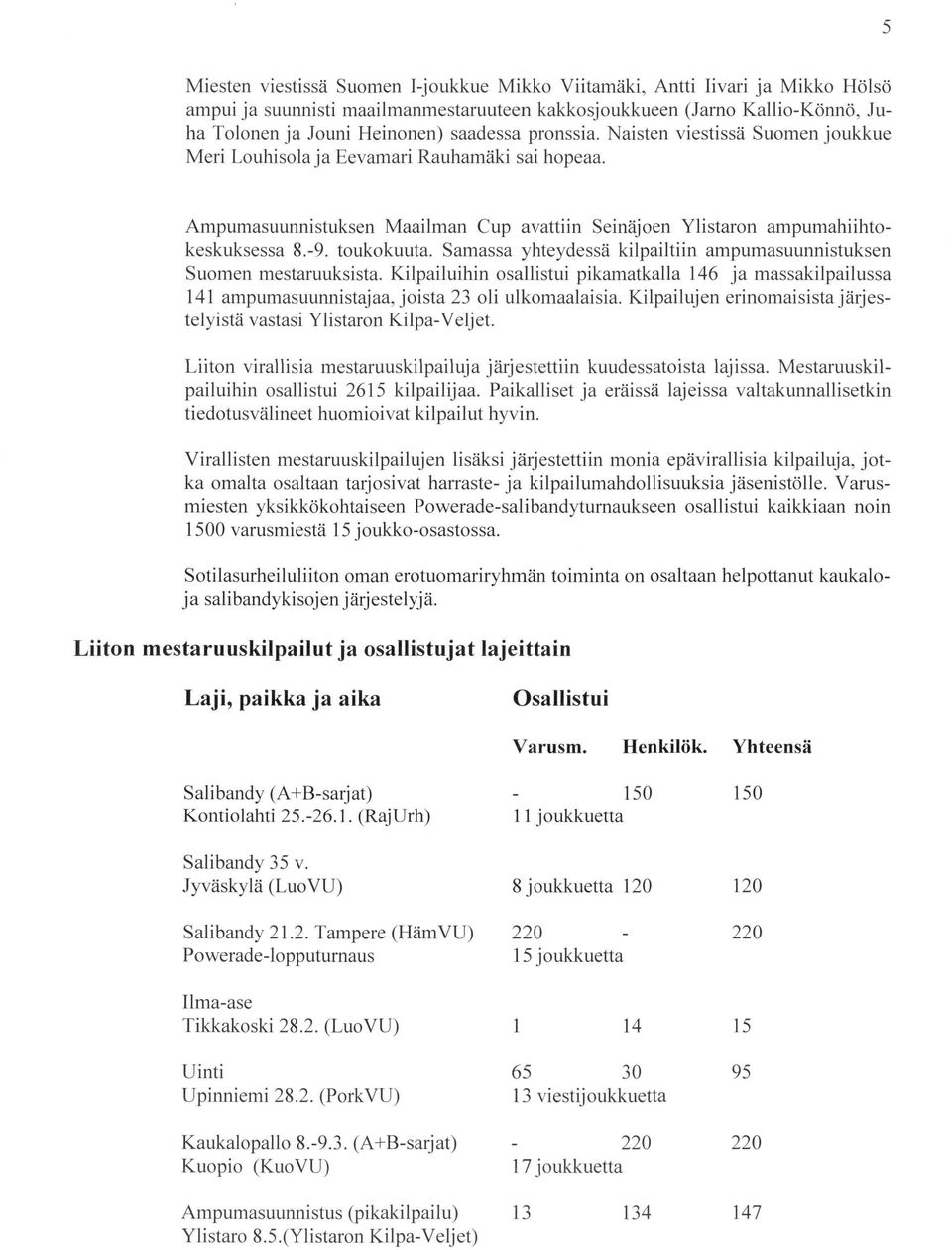 Samassa yhteydessä kilpailti ampumasuunnistuksen Sumen mestaruuksista. Kilpailuih sallistui pikamatkalla 6 ja massakilpailussa ampumasuunnistajaa, jista li ulkmaalaisia.