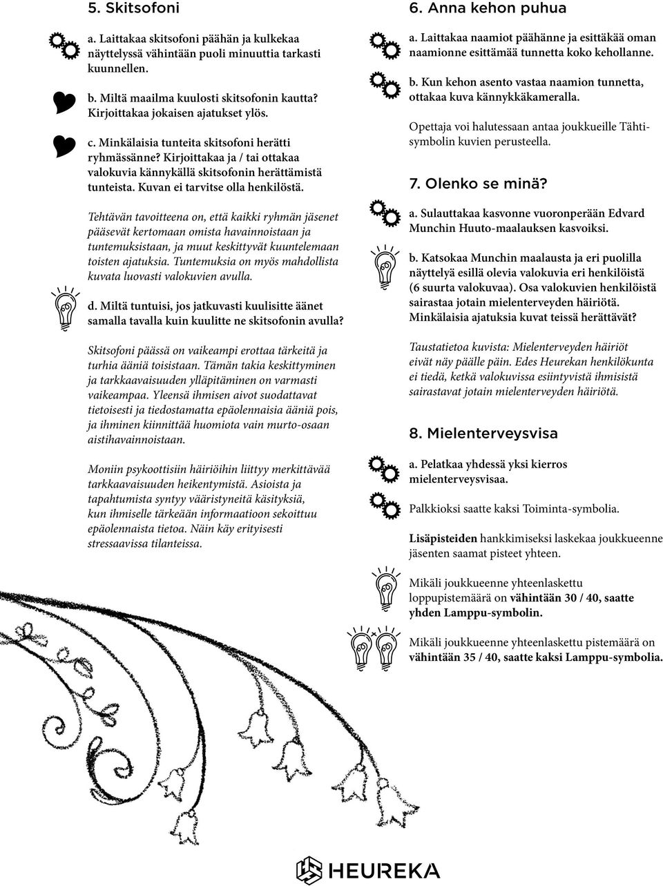 Tehtävän tavoitteena on, että kaikki ryhmän jäsenet pääsevät kertomaan omista havainnoistaan ja tuntemuksistaan, ja muut keskittyvät kuuntelemaan toisten ajatuksia.