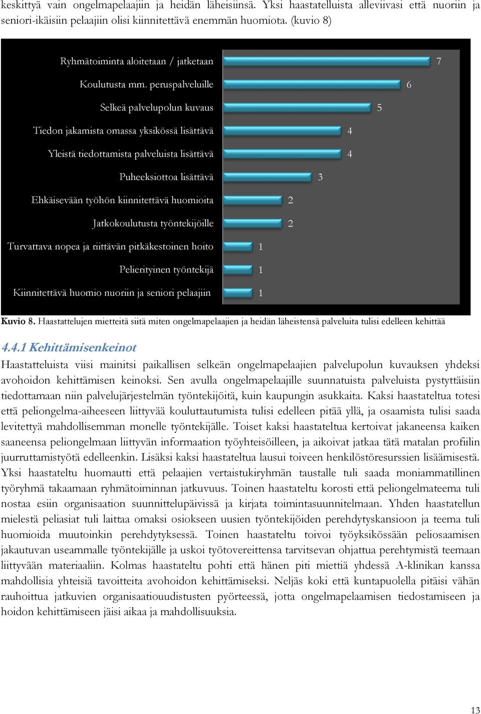 peruspalveluille 6 Selkeä palvelupolun kuvaus 5 Tiedon jakamista omassa yksikössä lisättävä Yleistä tiedottamista palveluista lisättävä Puheeksiottoa lisättävä Ehkäisevään työhön kiinnitettävä