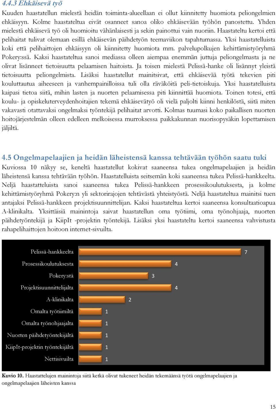 Haastateltu kertoi että pelihaitat tulivat olemaan esillä ehkäisevän päihdetyön teemaviikon tapahtumassa. Yksi haastatelluista koki että pelihaittojen ehkäisyyn oli kiinnitetty huomiota mm.