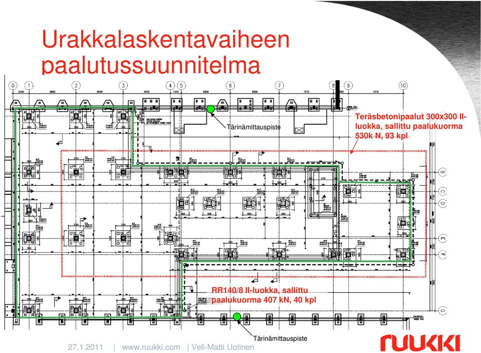 IIluokka, sallittu paalukuorma 530k N, 93 kpl