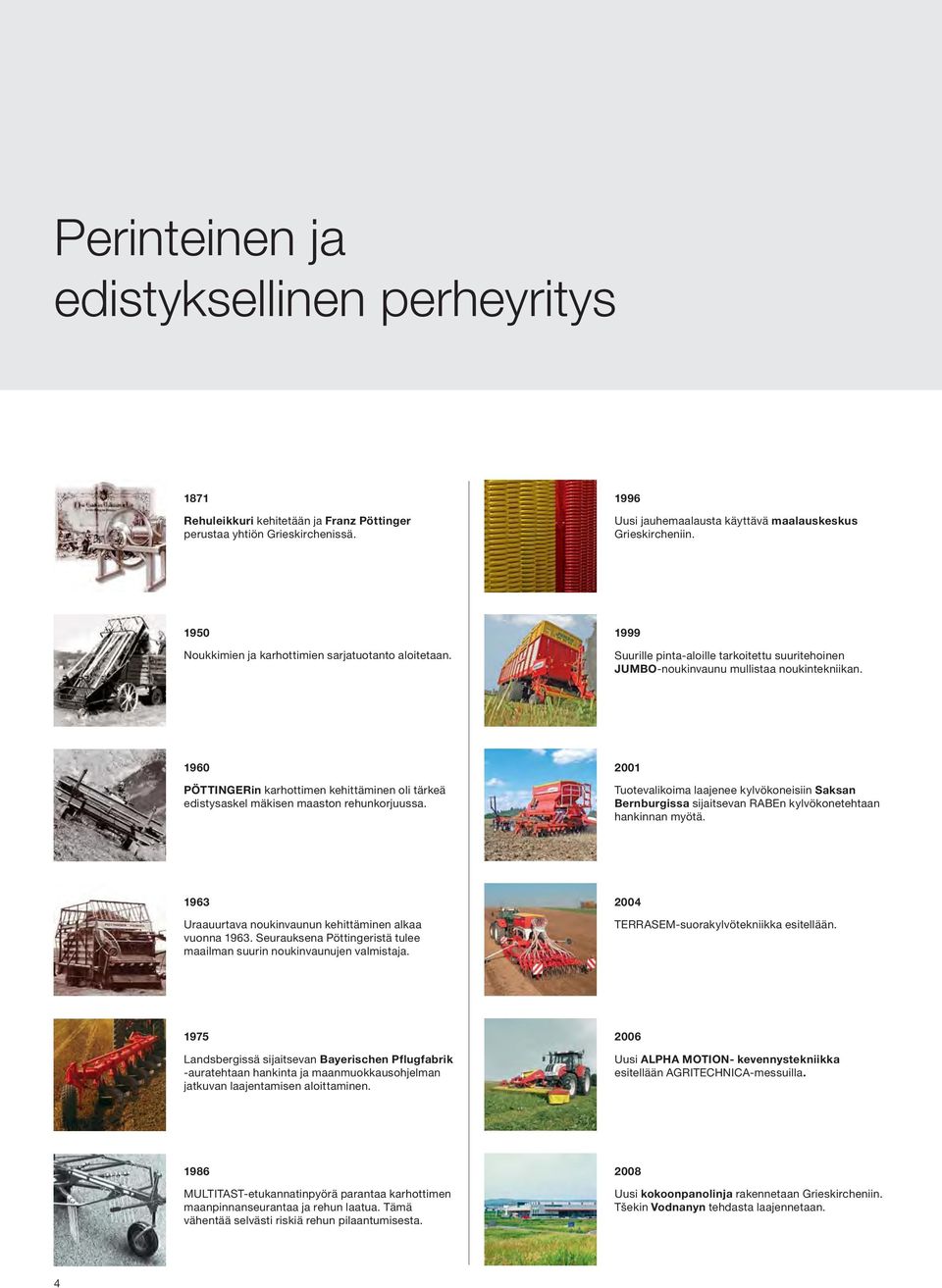 1960 PÖTTINGERin karhottimen kehittäminen oli tärkeä edistysaskel mäkisen maaston rehunkorjuussa.