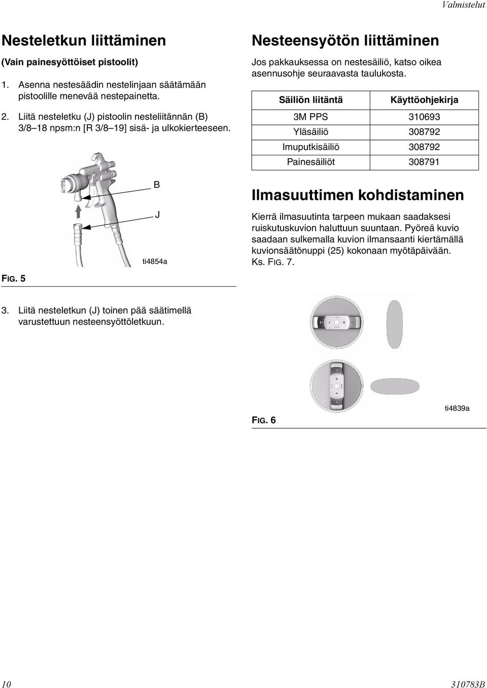 Nesteensyötön liittäminen Jos pakkauksessa on nestesäiliö, katso oikea asennusohje seuraavasta taulukosta.