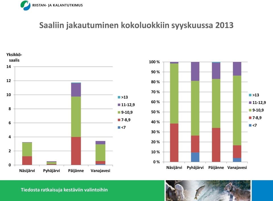 % 4 % 3 % 2 % >13 11-12,9 9-1,9 7-8,9 <7 2 1 % Näsijärvi