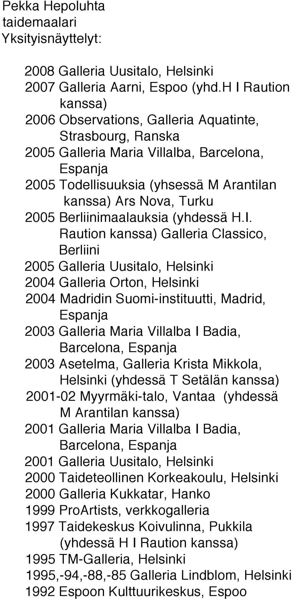 maalauksia (yhdessä H.I.