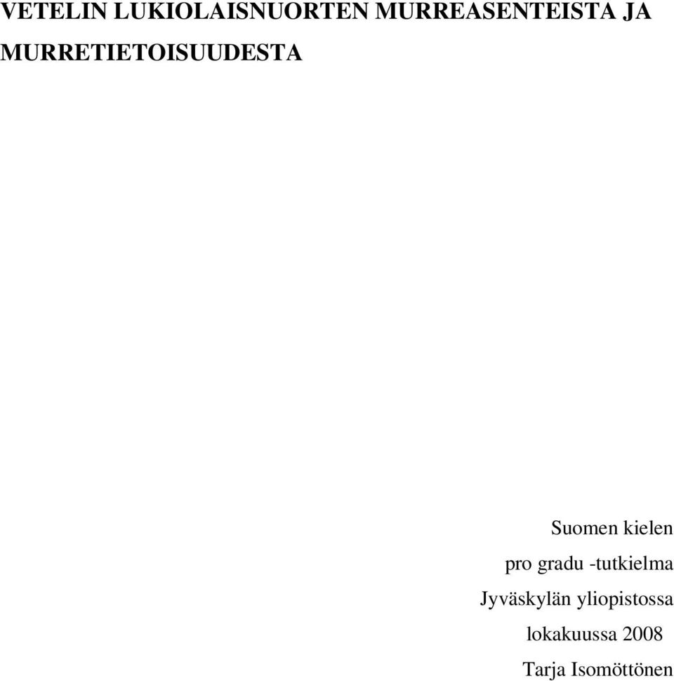 Suomen kielen pro gradu -tutkielma