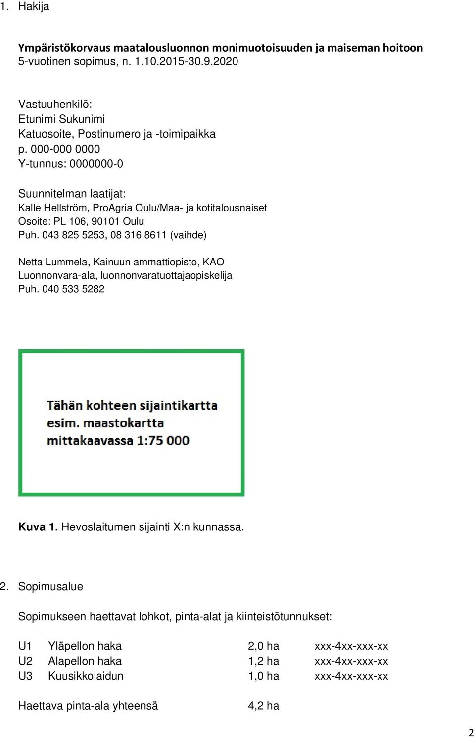 000-000 0000 Y-tunnus: 0000000-0 Suunnitelman laatijat: Kalle Hellström, ProAgria Oulu/Maa- ja kotitalousnaiset Osoite: PL 106, 90101 Oulu Puh.