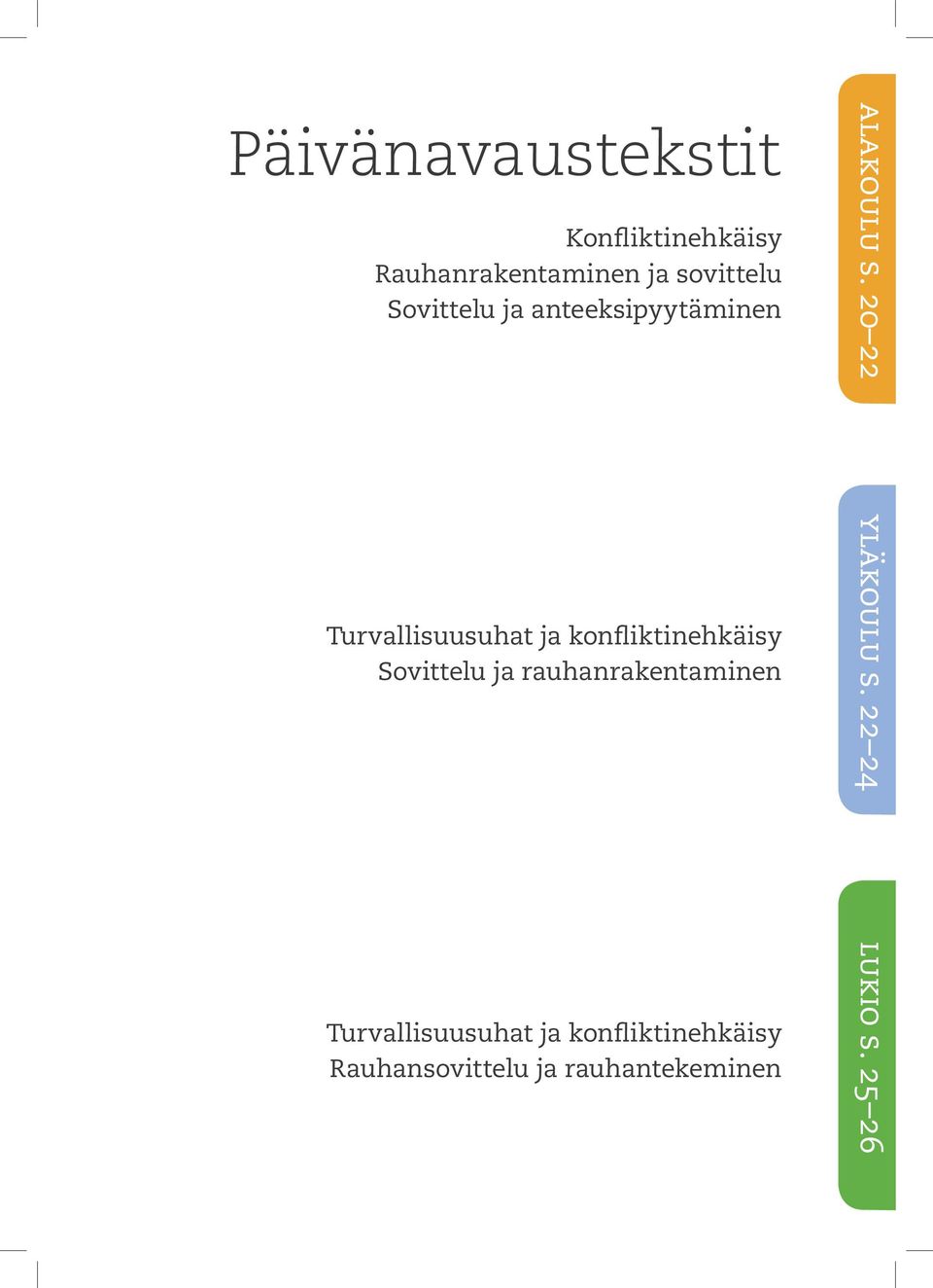 Sovittelu ja rauhanrakentaminen Turvallisuusuhat ja konfliktinehkäisy