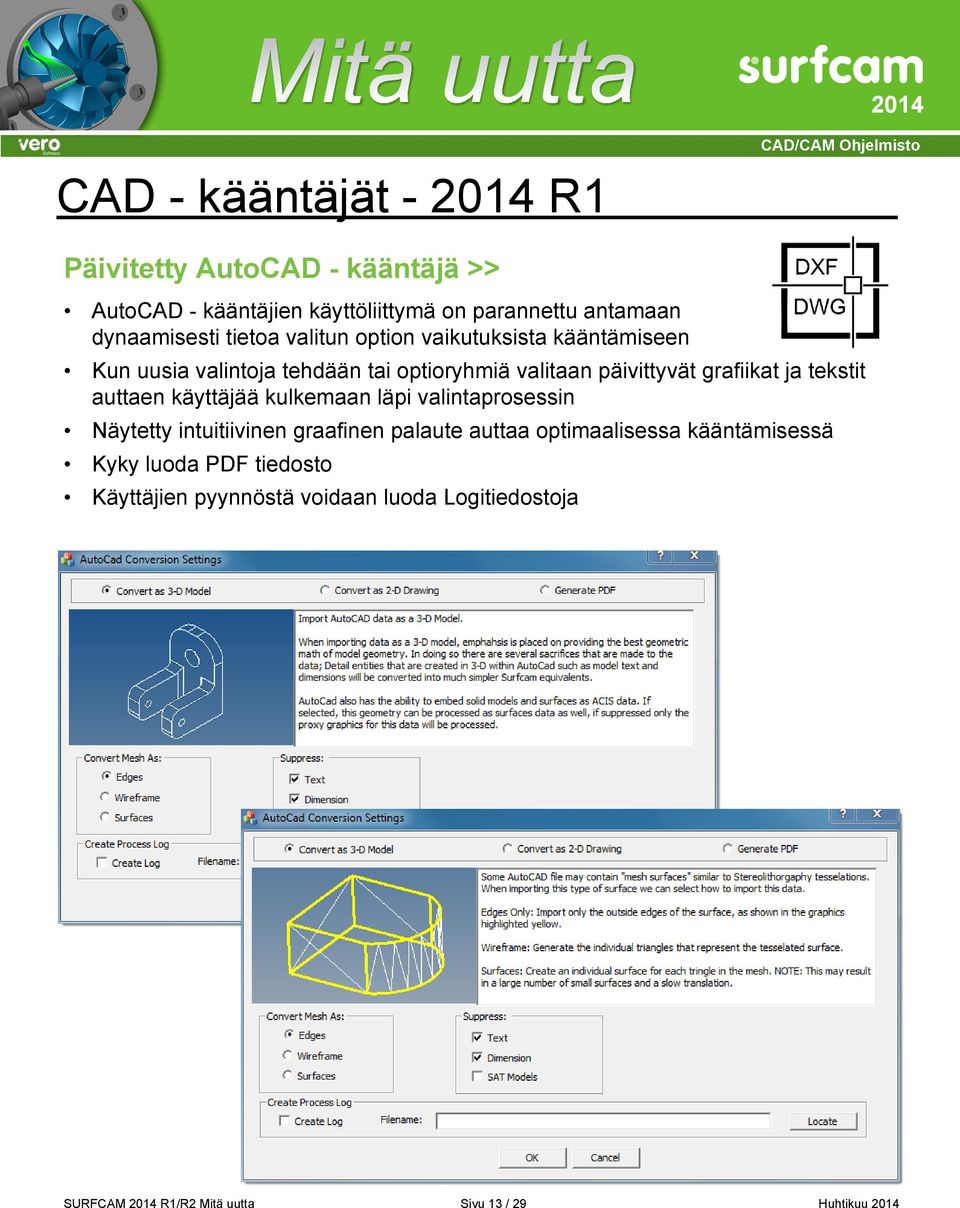 tekstit auttaen käyttäjää kulkemaan läpi valintaprosessin Näytetty intuitiivinen graafinen palaute auttaa optimaalisessa