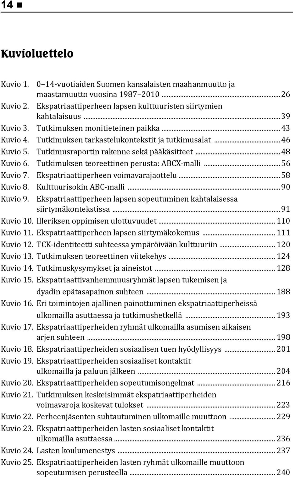 Tutkimuksen teoreettinen perusta: ABCX-malli...56 Kuvio 7. Ekspatriaattiperheen voimavarajaottelu...58 Kuvio 8. Kulttuurisokin ABC-malli...90 Kuvio 9.