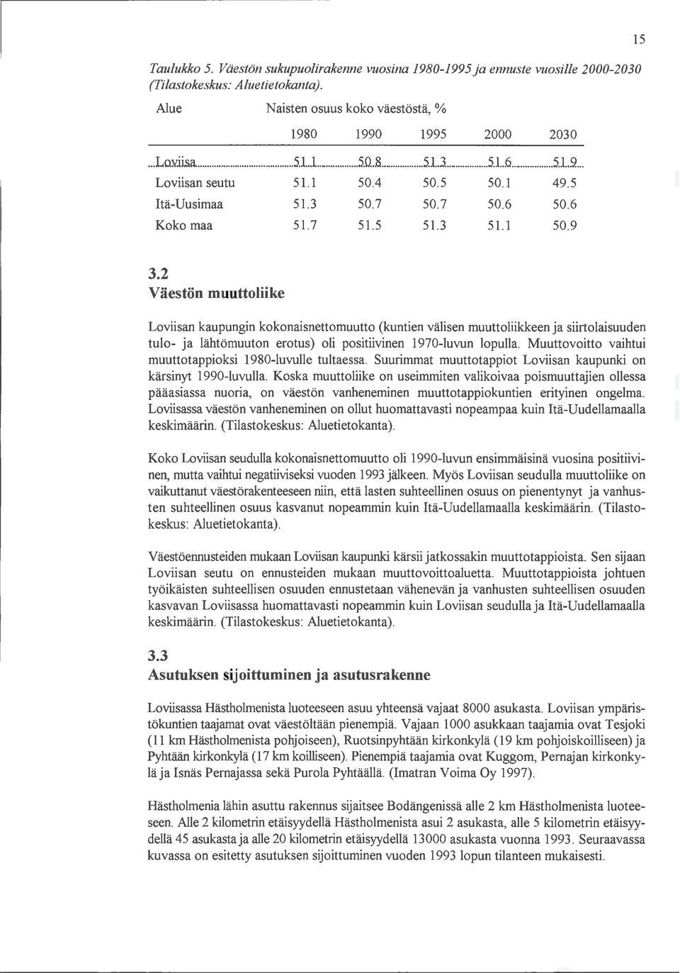 2 Väestön muuttoliike Loviisan kaupungin kokonaisnettomuutto (kuntien välisen muuttoliikkeen ja siirtolaisuuden tulo- ja lähtömuuton erotus) oli positiivinen 1970-luvun lopulla.