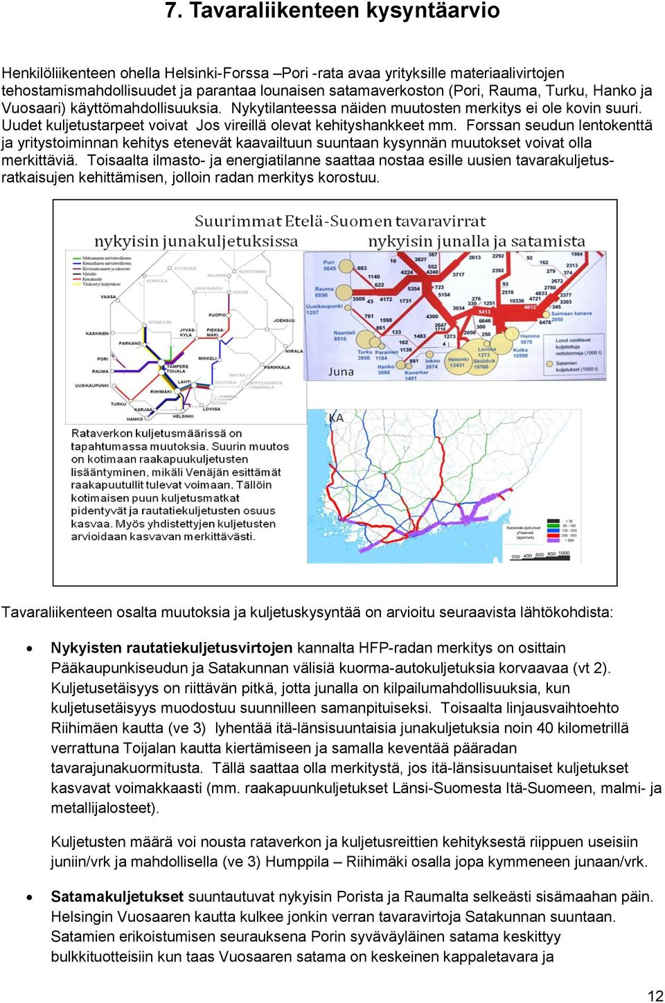 Forssan seudun lentokenttä ja yritystoiminnan kehitys etenevät kaavailtuun suuntaan kysynnän muutokset voivat olla merkittäviä.