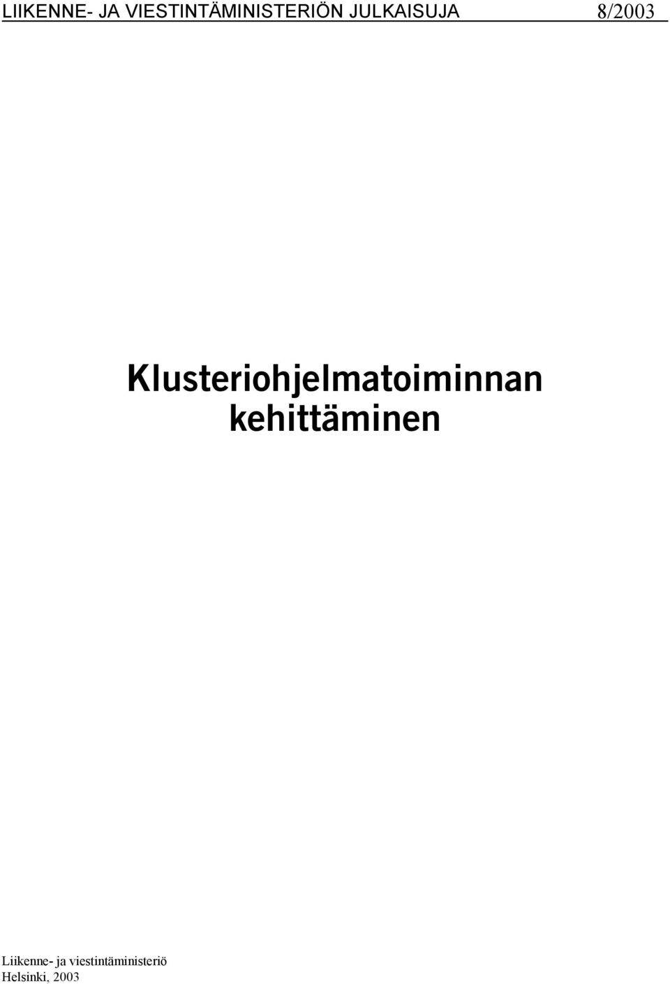 Klusteriohjelmatoiminnan