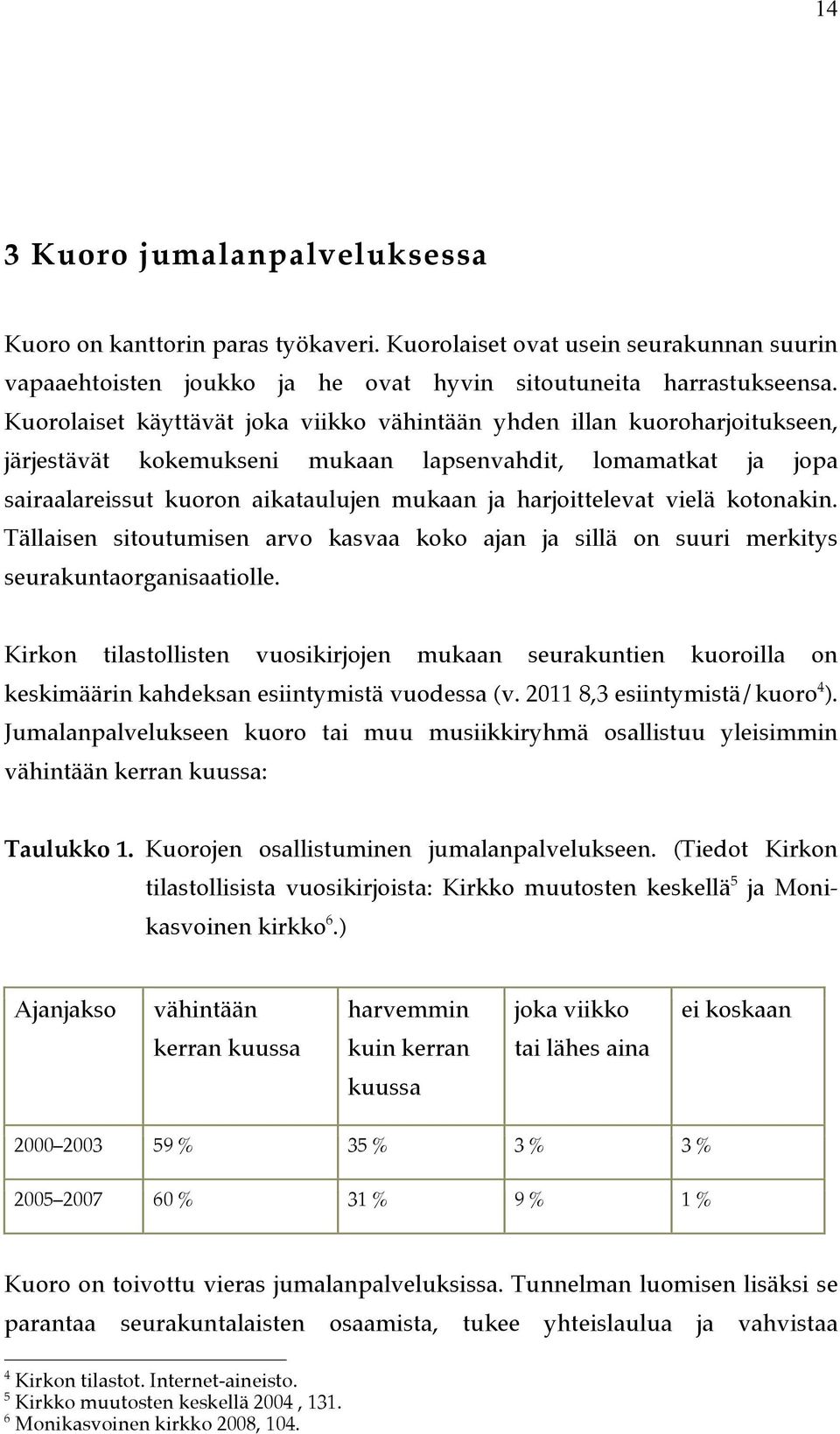 harjoittelevat vielä kotonakin. Tällaisen sitoutumisen arvo kasvaa koko ajan ja sillä on suuri merkitys seurakuntaorganisaatiolle.