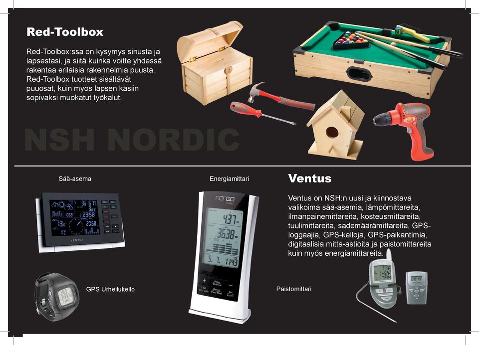 Sää-asema Energiamittari Ventus Ventus on NSH:n uusi ja kiinnostava valikoima sää-asemia, lämpömittareita, ilmanpainemittareita,