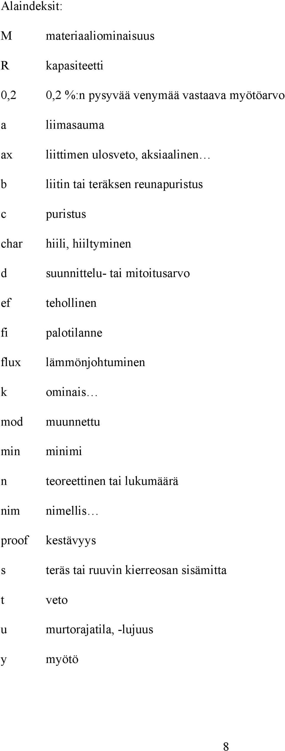 puristus hiili, hiiltyminen suunnittelu- tai mitoitusarvo tehollinen palotilanne lämmönjohtuminen ominais muunnettu