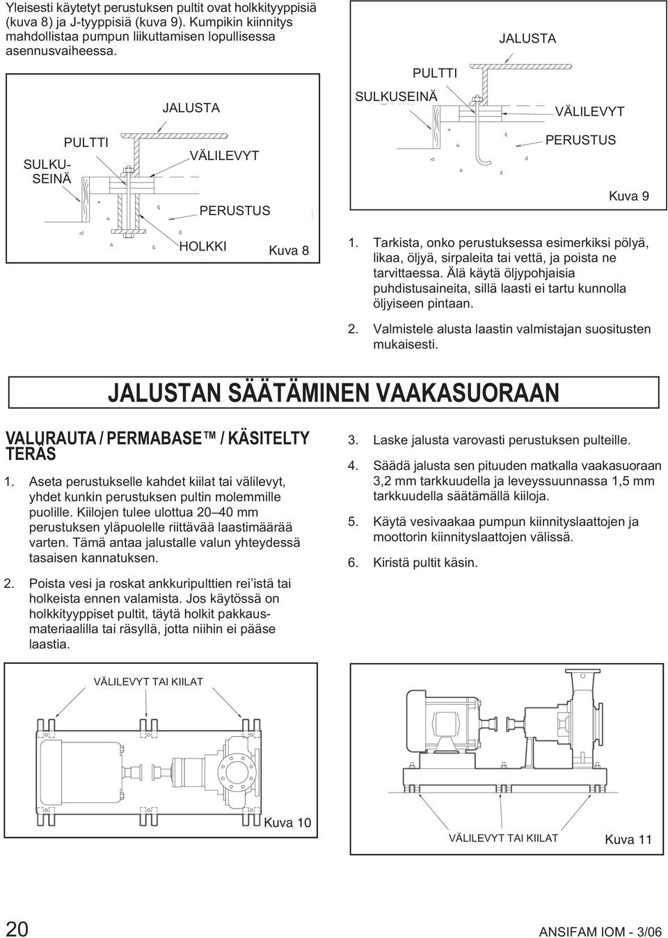 Tarkista, onko perustuksessa esimerkiksi pölyä, likaa, öljyä, sirpaleita tai vettä, ja poista ne tarvittaessa.