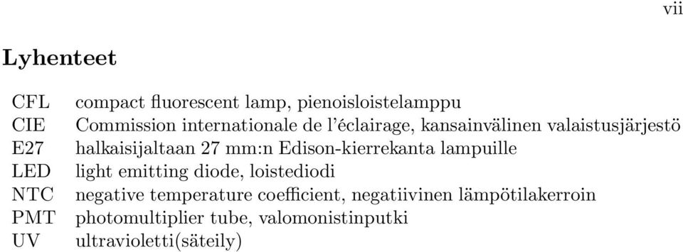 mm:n Edison-kierrekanta lampuille light emitting diode, loistediodi negative temperature