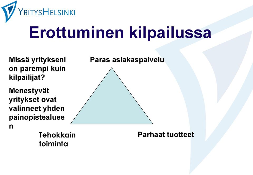 Menestyvät yritykset ovat valinneet yhden