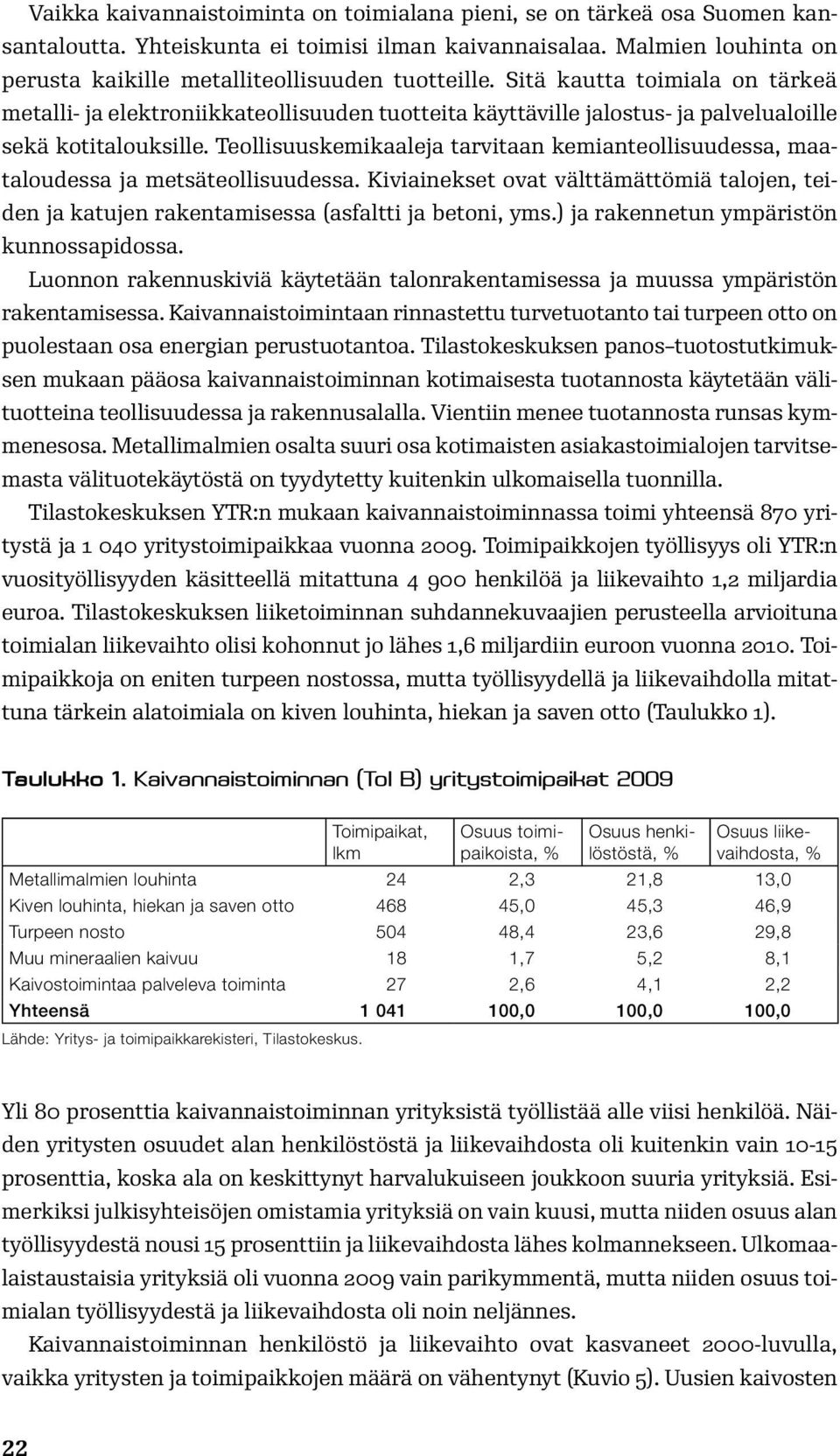 Teollisuuskemikaaleja tarvitaan kemianteollisuudessa, maataloudessa ja metsäteollisuudessa. Kiviainekset ovat välttämättömiä talojen, teiden ja katujen rakentamisessa (asfaltti ja betoni, yms.