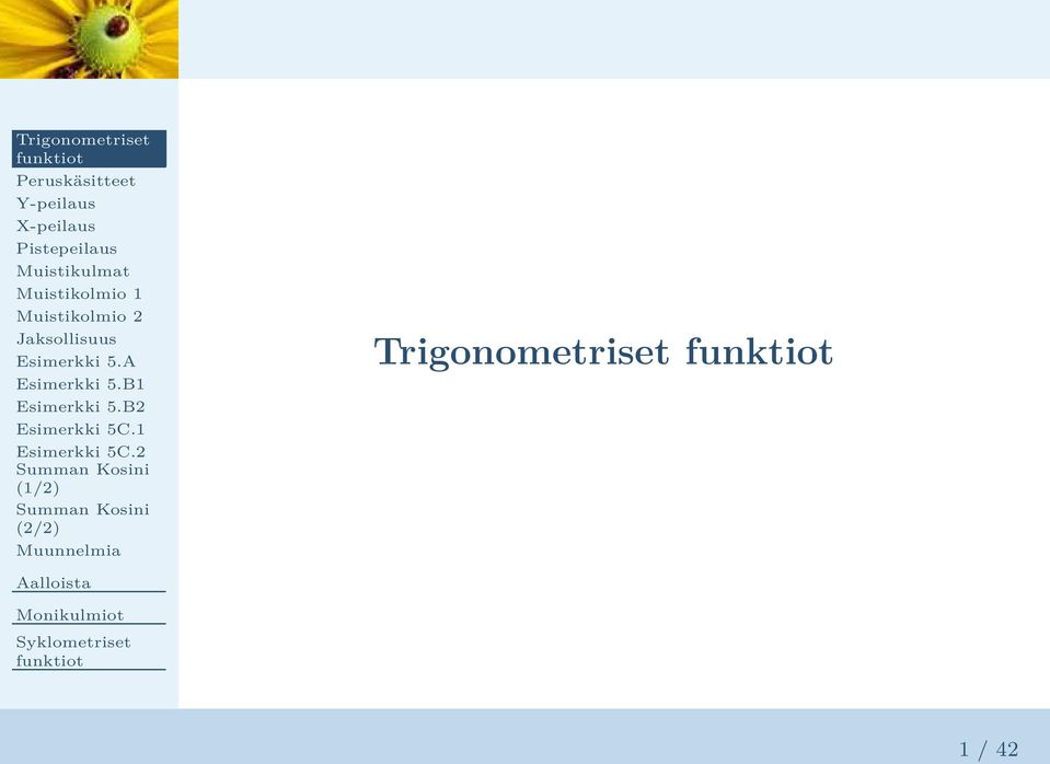 Jaksollisuus Esimerkki 5.A Esimerkki 5.