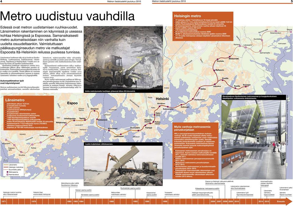 Valmistuttuaan pääkaupunginseudun metro vie matkustajat Espoosta Itä-Helsinkiin reilussa puolessa tunnissa.