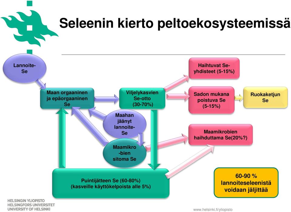 Se Maahan jäänyt lannoite- Se Maamikrobien haihduttama Se(20%?