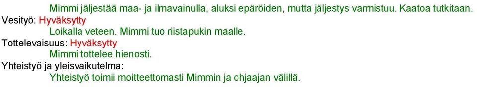 Loikalla veteen. Mimmi tuo riistapukin maalle.