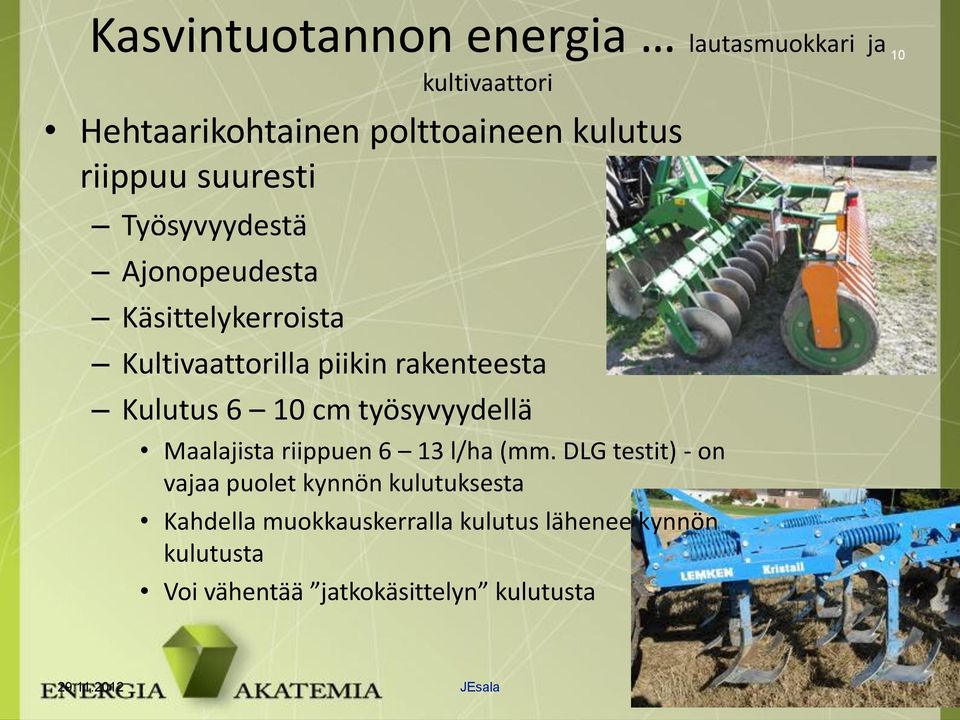 cm työsyvyydellä Maalajista riippuen 6 13 l/ha (mm.