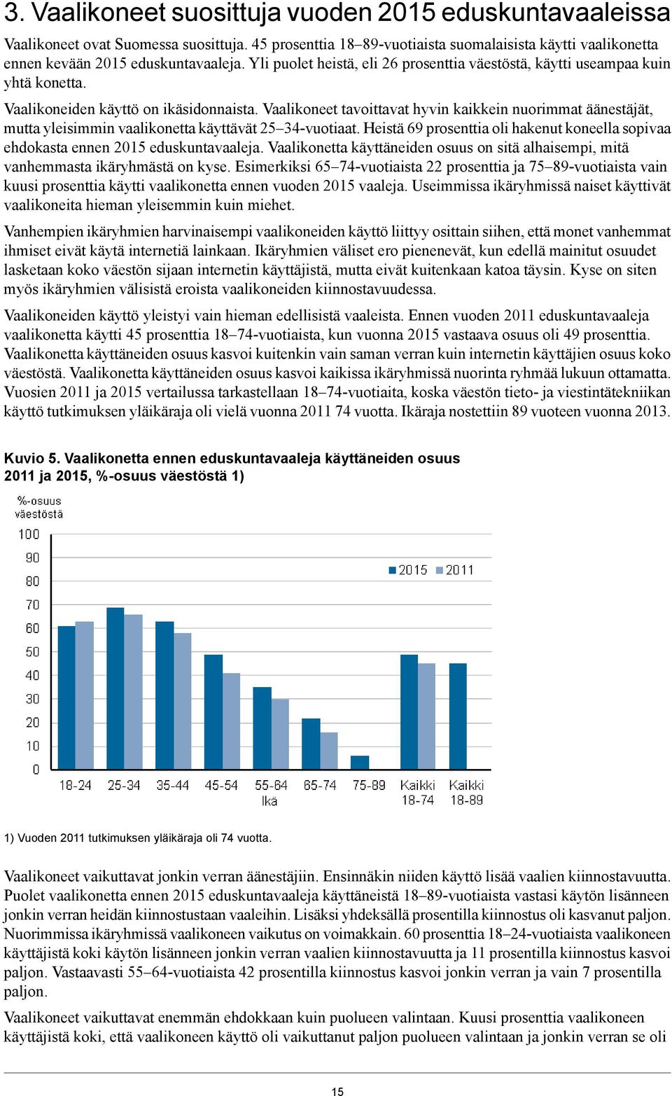 Vaalikoneet tavoittavat hyvin kaikkein nuorimmat äänestäjät, mutta yleisimmin vaalikonetta käyttävät -vuotiaat. Heistä prosenttia oli hakenut koneella sopivaa ehdokasta ennen eduskuntavaaleja.