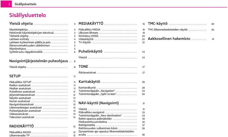 ..................................... 5 Syöttöruutu näppäimistöllä....................... 6 Navigointijärjestelmän puheohjaus... 8 Yleisiä ohjeita...................................... 8 SETUP.