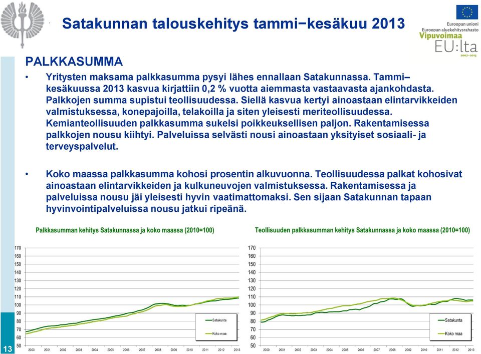 Siellä kasvua kertyi ainoastaan elintarvikkeiden valmistuksessa, konepajoilla, telakoilla ja siten yleisesti meriteollisuudessa. Kemianteollisuuden palkkasumma sukelsi poikkeuksellisen paljon.