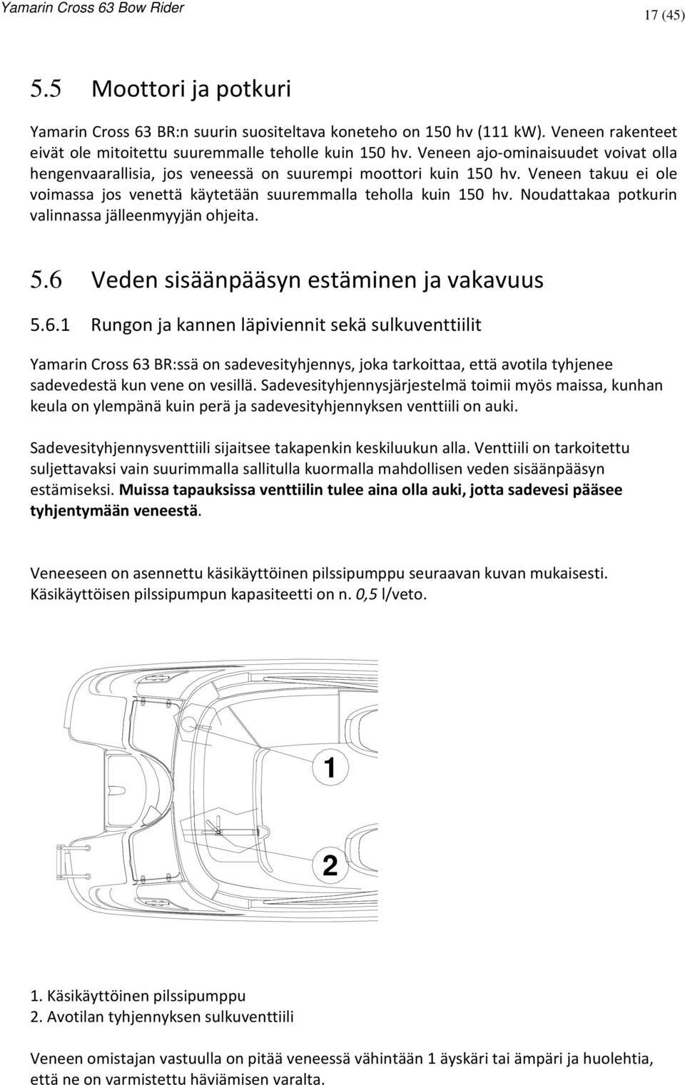 Noudattakaa potkurin valinnassa jälleenmyyjän ohjeita. 5.6 