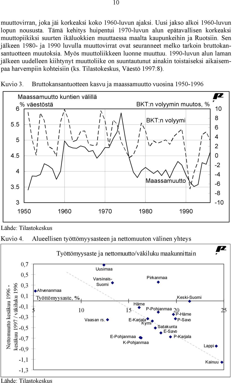 Sen jälkeen 1980- ja 1990 luvulla muuttovirrat ovat seuranneet melko tarkoin bruttokansantuotteen muutoksia. Myös muuttoliikkeen luonne muuttuu.
