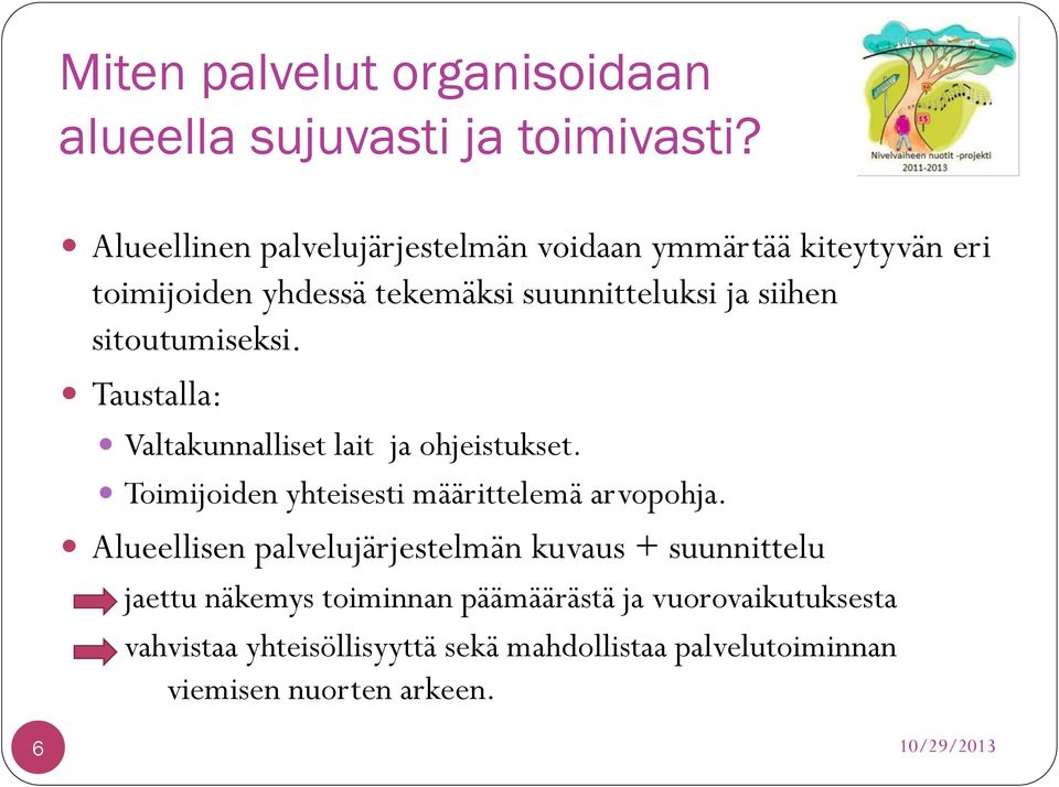 sitoutumiseksi. Taustalla: Valtakunnalliset lait ja ohjeistukset. Toimijoiden yhteisesti määrittelemä arvopohja.