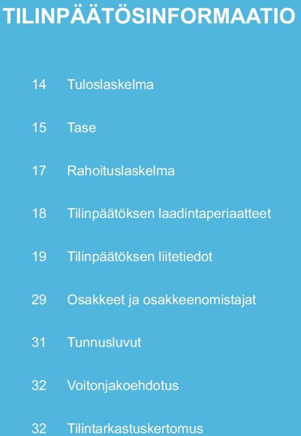 Tilinpäätöksen liitetiedot 29 Osakkeet ja