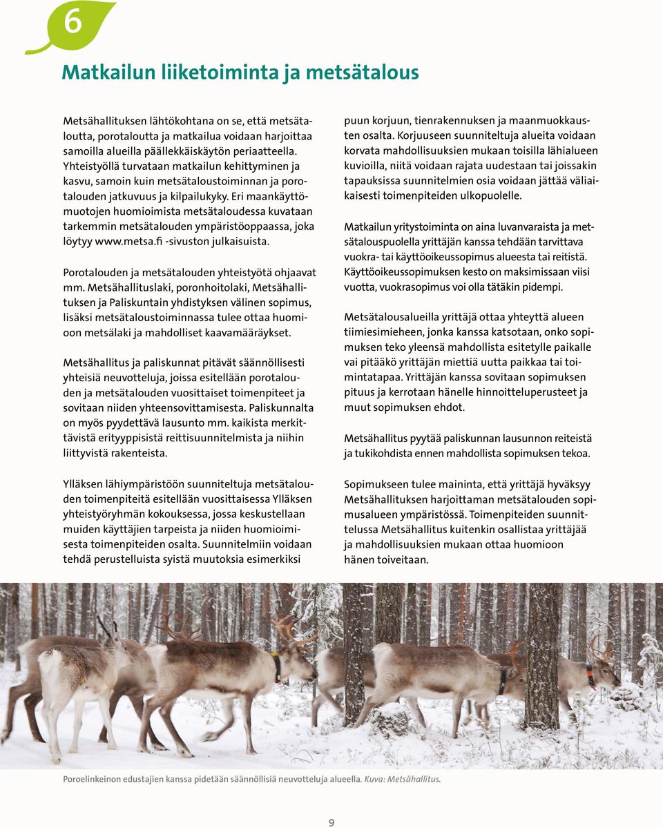 Eri maankäyttömuotojen huomioimista metsätaloudessa kuvataan tarkemmin metsätalouden ympäristöoppaassa, joka löytyy www.metsa.fi -sivuston julkaisuista.