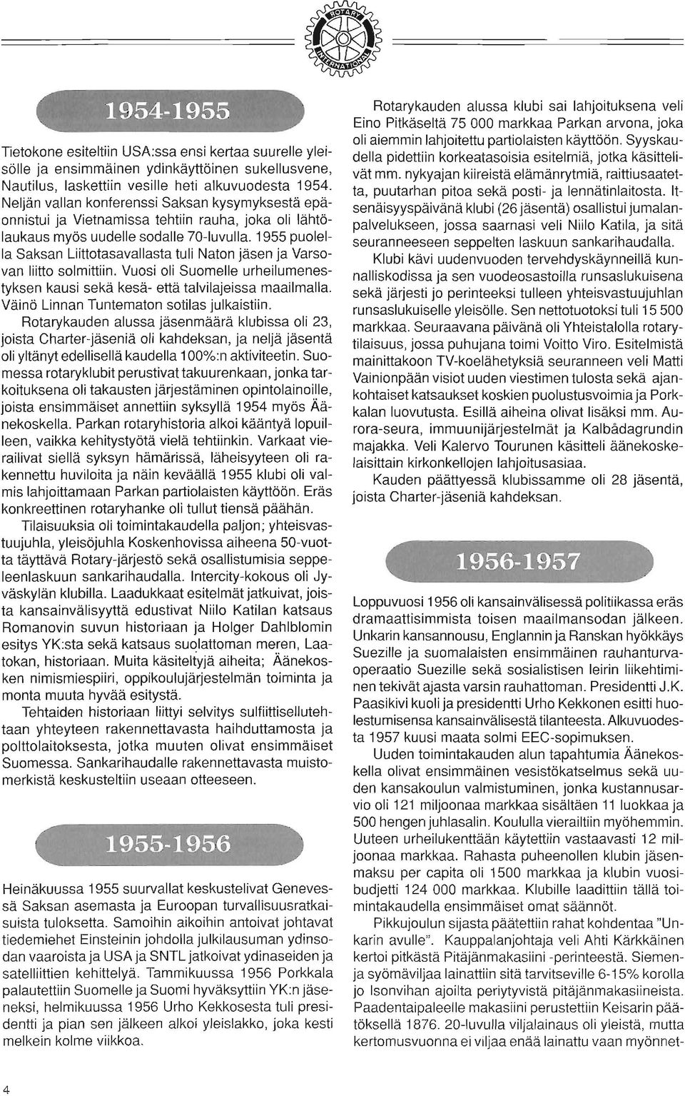 1955 puolella Saksan Liittotasavallasta tuli Naton jasen ja Varsovan liitto solmittiin. Vuosi oli Suomelle urheilumenestyksen kausi seka kesa- etta talvilajeissa maailmalla.