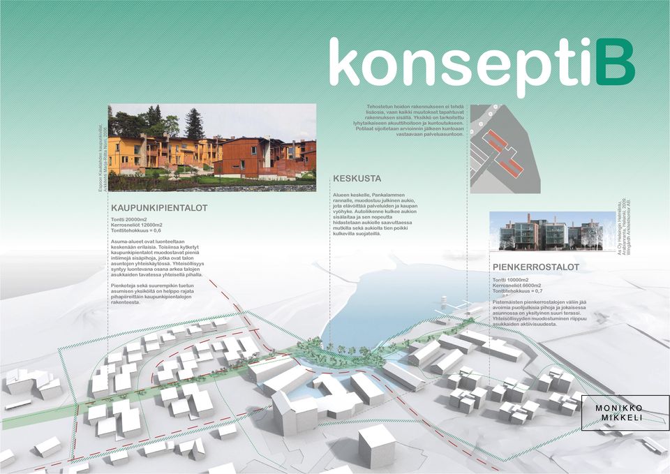 Toisiinsa kytketyt kaupunkipientalot muodostavat pieniä intiimejä sisäpihoja, jotka ovat talon asuntojen yhteiskäytössä.