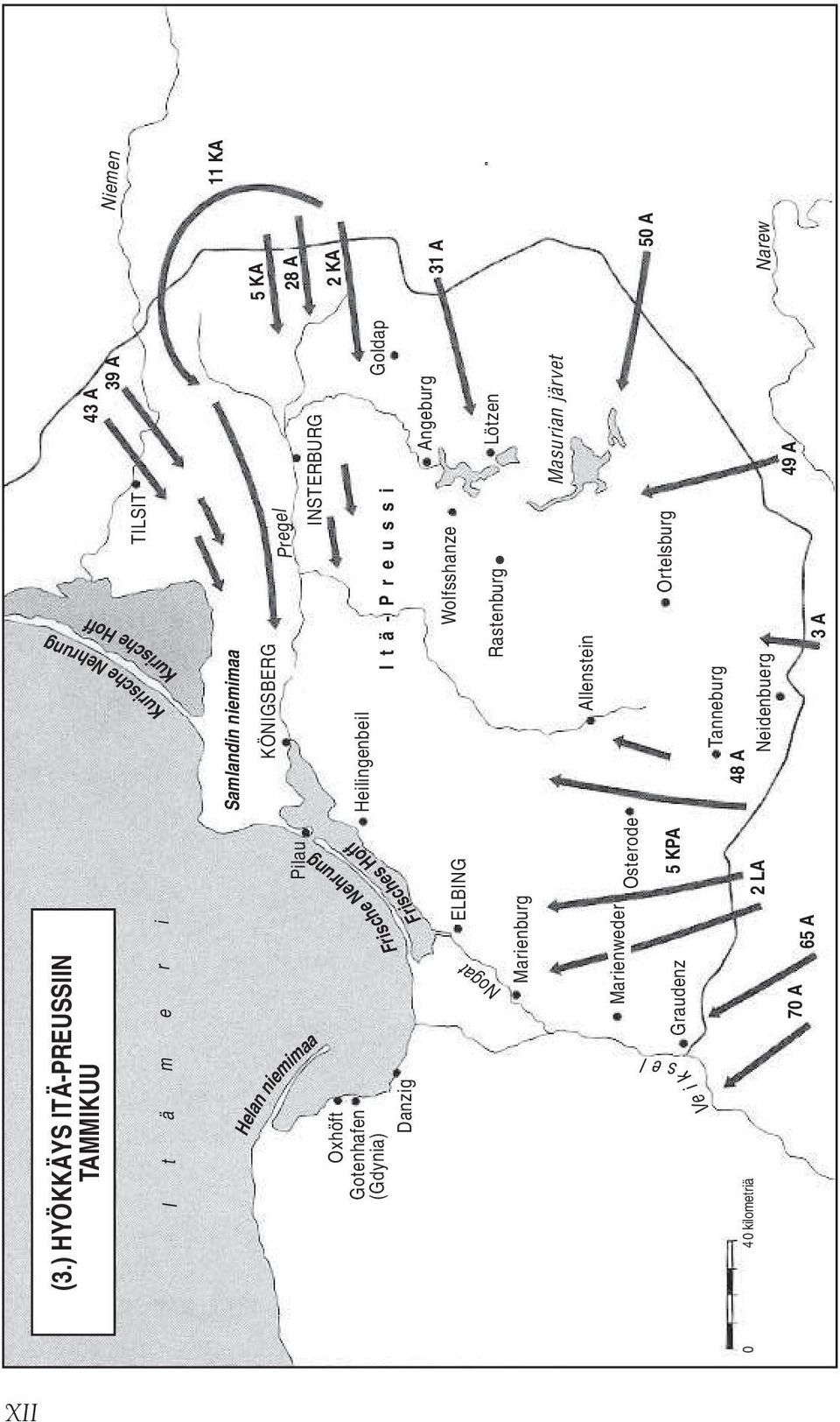 Angburg Rastnburg Lötzn Ortlsburg 50 A 48 A Tannburg Nidnburg 49 A 3 A l Graudnz TILSIT Prgl (3.