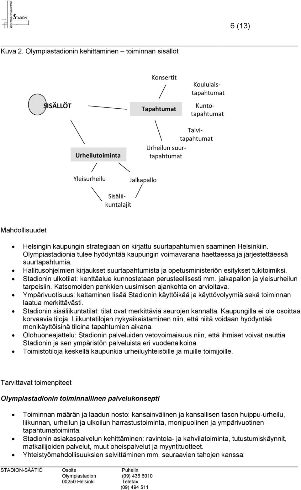 Sisäliikuntalajit Mahdollisuudet Helsingin kaupungin strategiaan on kirjattu suurtapahtumien saaminen Helsinkiin.