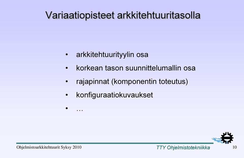 suunnittelumallin osa rajapinnat (komponentin