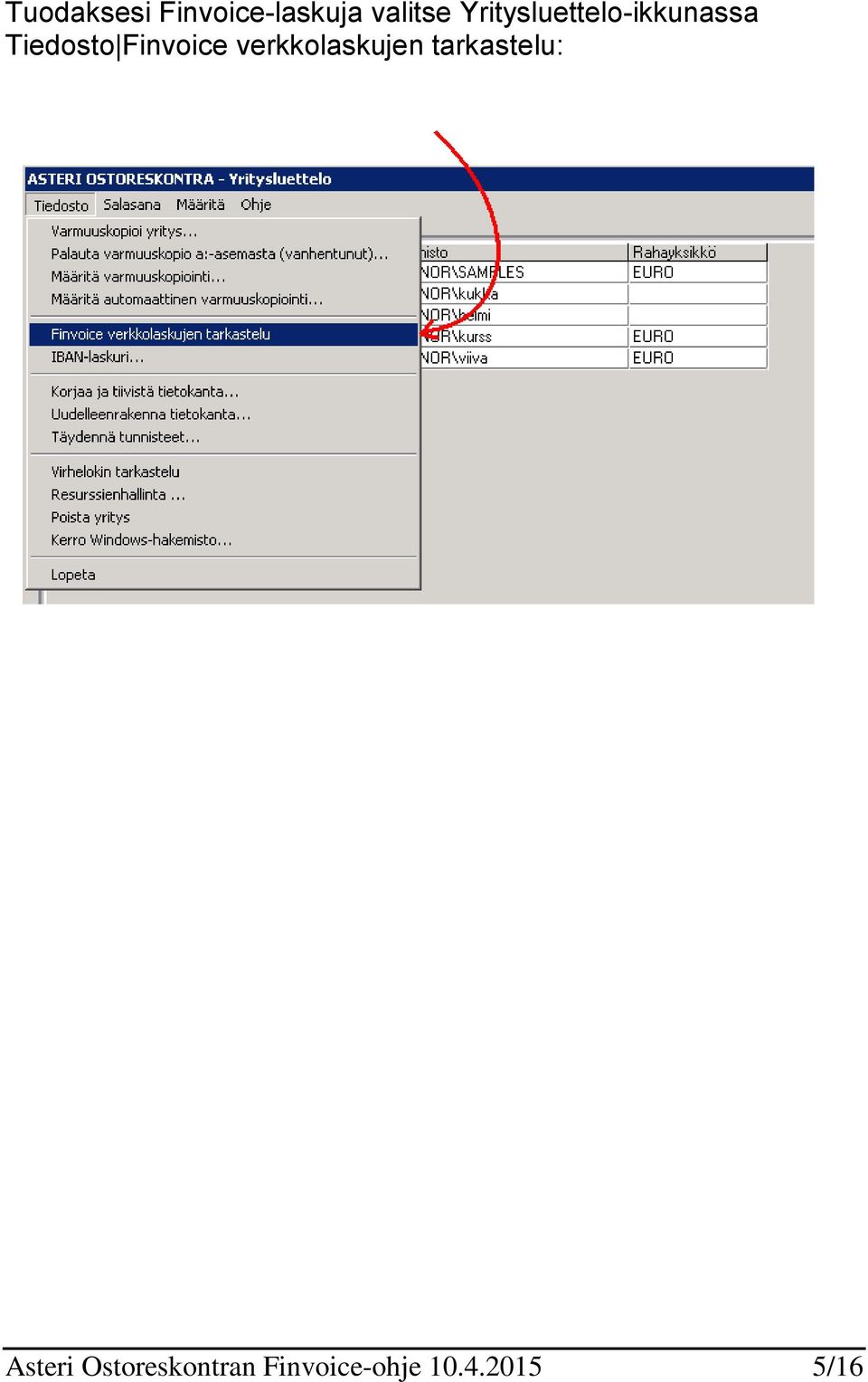 Finvoice verkkolaskujen tarkastelu: